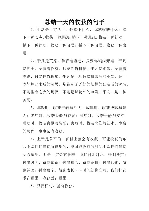 一天的总结感悟句子 - 百度文库