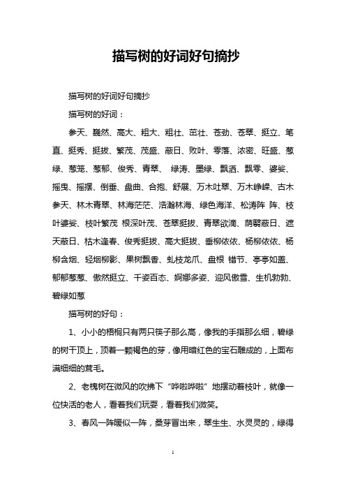 笔直,挺秀,挺拔,繁茂,茂盛,蔽日,败叶,零落,浓密,旺盛,葱绿,葱笼,葱郁