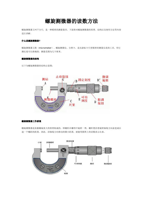 是一种精密的测量量具,下面将对螺旋测微器的原理,结构以及使用方法等