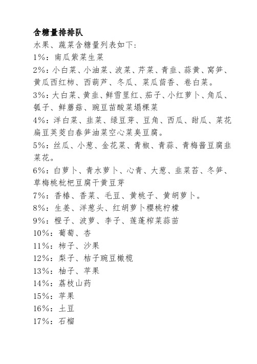 低糖食物一览表