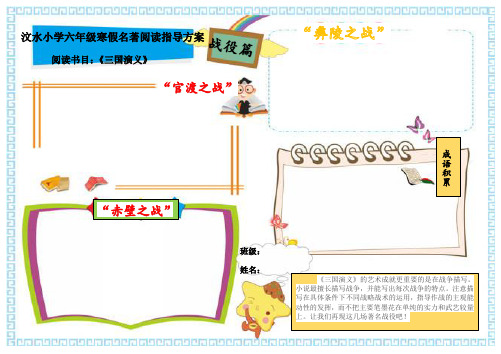 戰役篇 閱讀書目:《三國演義》 