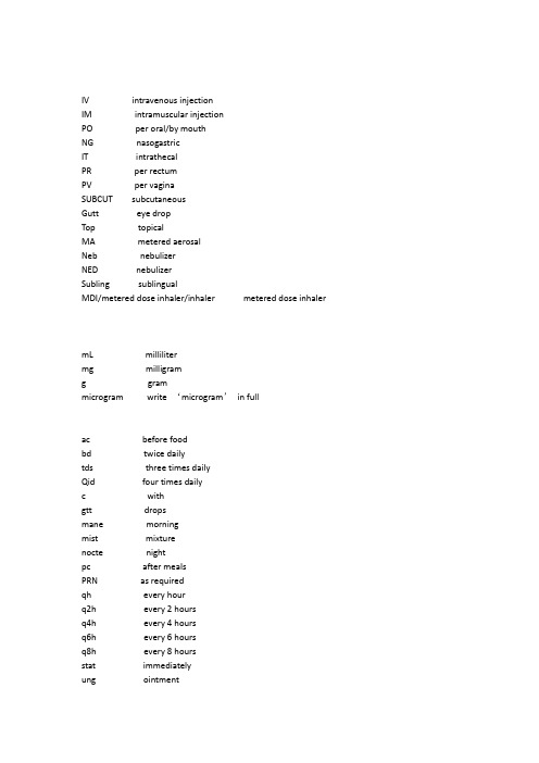 injectin po per ral/by muth ng nasgastric it intrathecal pr