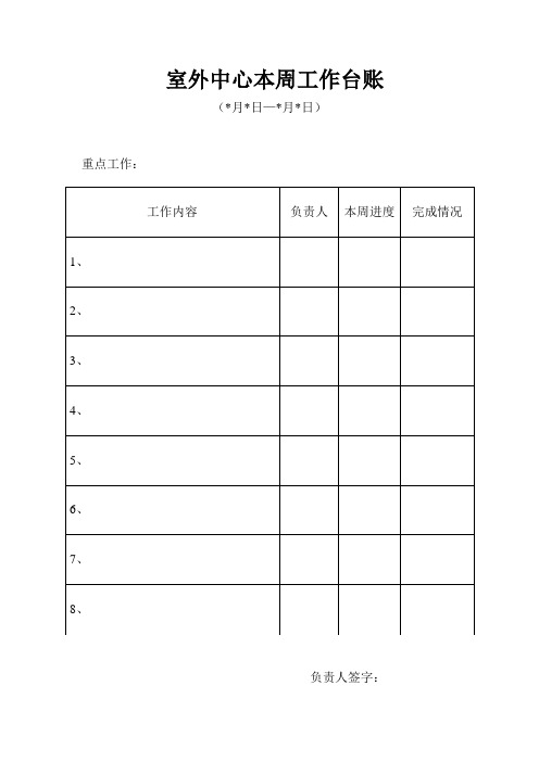 工作台账模板 - 百度文库