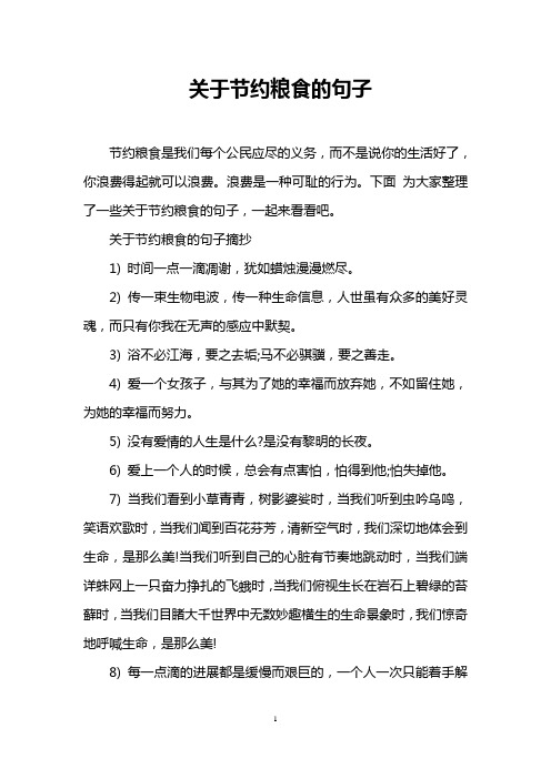 关于节约粮食的句子摘抄496_702竖版 竖屏