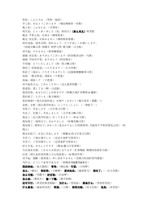 日语日常用语1000句 - 百度文库