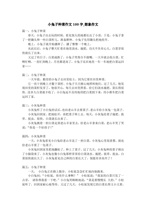 写小兔的作文100字 - 百度文库