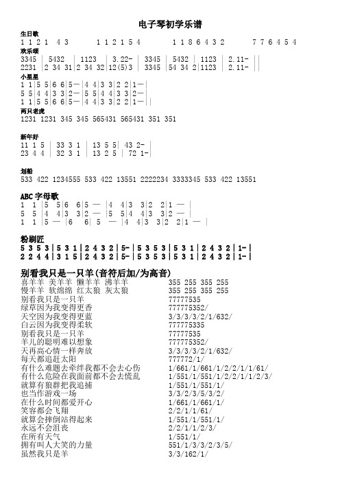 計算機音樂譜大全 - 百度文庫