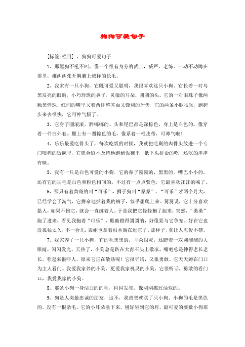 狗狗可爱句子 [标签:栏目] ,狗狗可爱句子 1,那黑狗不吼不叫,像一个很