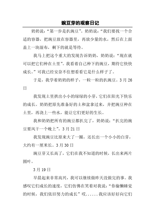 奶奶说:"我们要找一个合适的容器,把豌豆放在容器里,再放少量的水