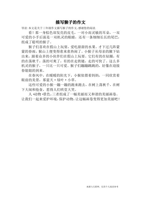 金丝猴的作文 - 百度文库