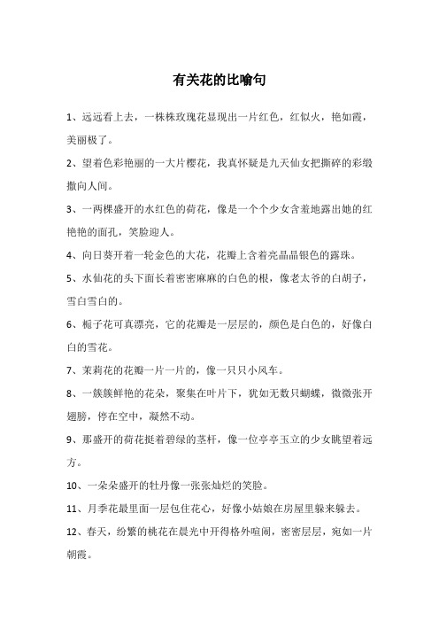 1,远远看上去,一株株玫瑰花显现出一片红色,红似火,艳如霞,美丽极了.