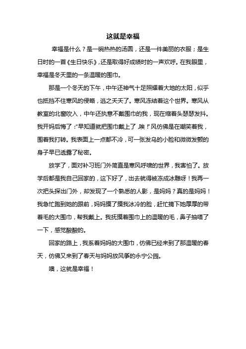 这就是幸福 幸福是什么?