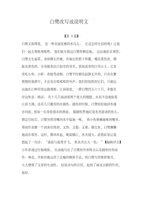 白鹭资料简介说明文 - 百度文库