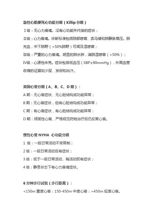 急性心肌梗死心功能分级(killip分级) Ⅰ级:无心力衰竭.