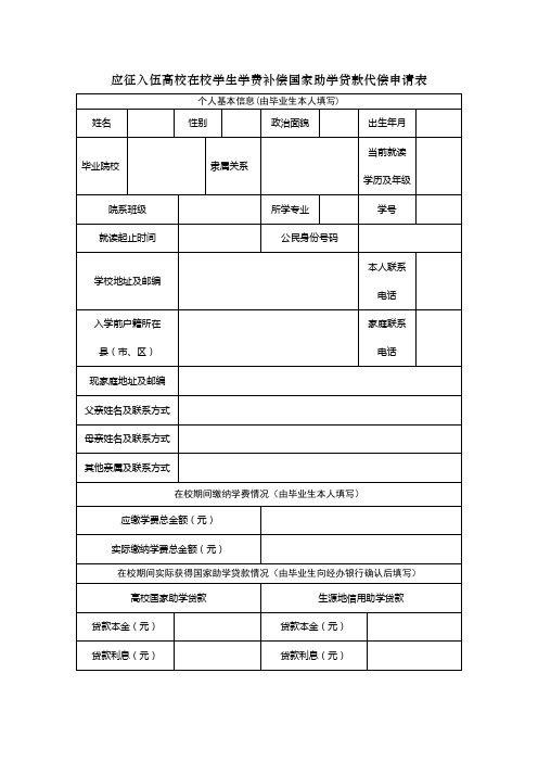 全国征兵网学费补偿表 - 百度文库