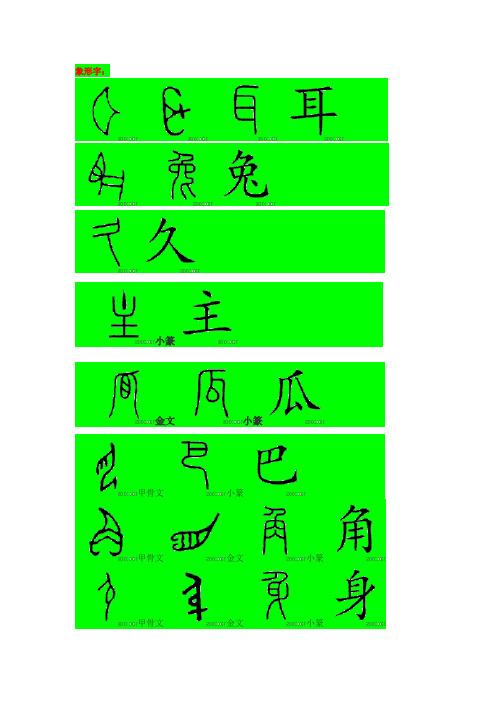 象形字: 甲骨文小篆甲骨文金文小篆 甲骨文金文小篆 小篆甲骨文金文