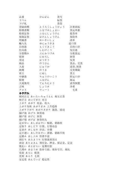 日语中高级口译需要强记的词汇 百度文库
