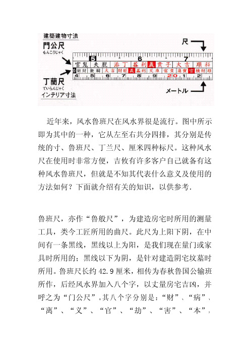 近年来,风水鲁班尺在风水界很是流行.