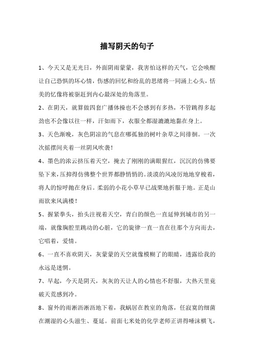 描写阴天的优美句子 - 百度文库