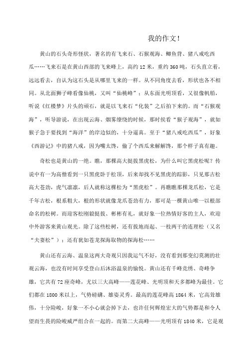 黄山的石头奇形怪状,著名的有飞来石,石猴观海,鲫鱼背,猪八戒吃西瓜