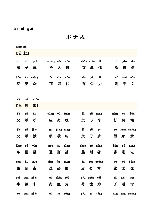 dìzǐguī 弟子规 zǒng|xù| 【总|叙】| dì|zǐ|guī||shèng