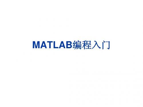 Matlab编程入门 图文 百度文库