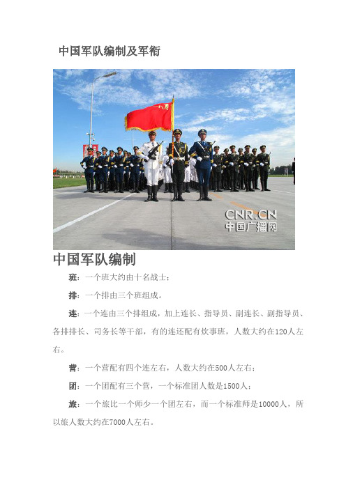 中国军队编制及军衔 中国军队编制|班:一个班大约由十名战士;|排:一个