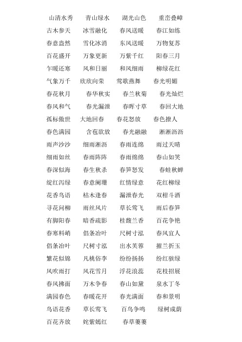 描写景物的四字成语 - 百度文库