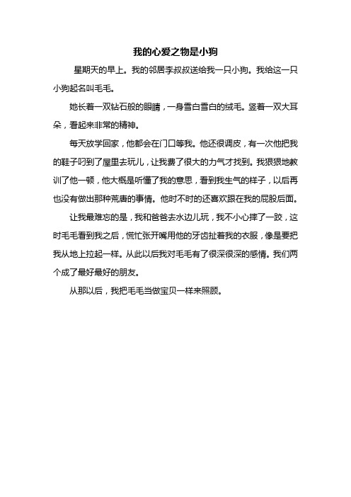 关于我的心爱之物的作文300字五年级 - 百度文库