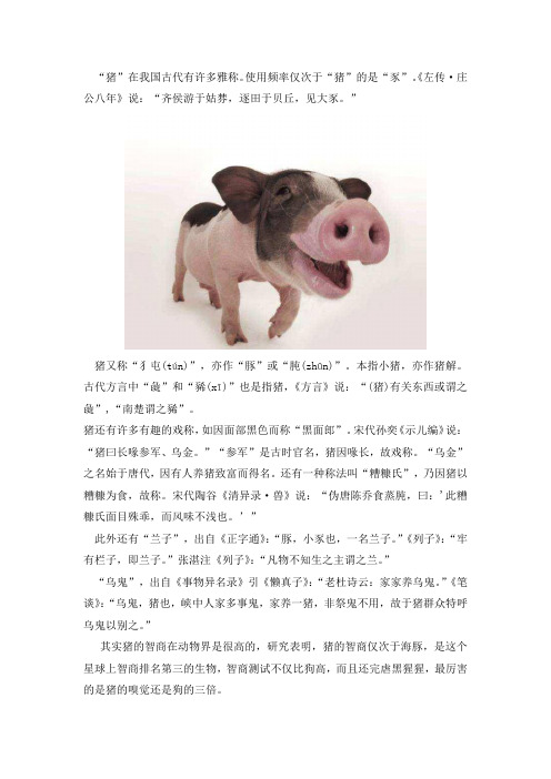 使用频率仅次于"猪"的是"豕".