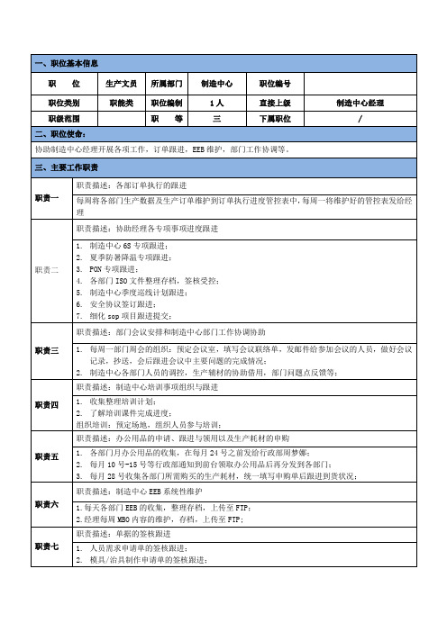 工厂文员的工作内容 - 百度文库