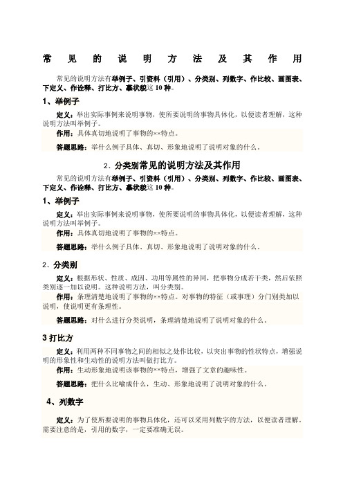 1,举例子 定义:举出实际事例来说明事物,使所要说明的事物具体化