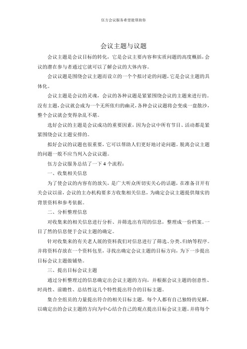 会议议题是围绕会议主题而设立的一个个拟496_702竖版 竖屏