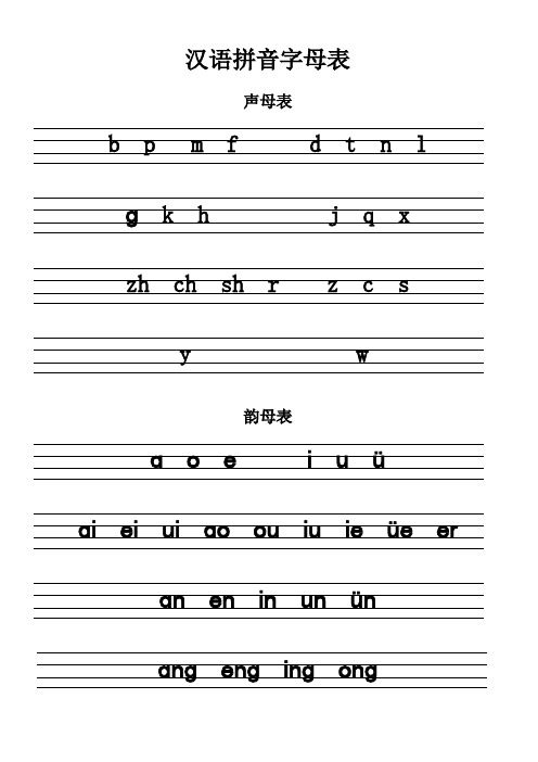 声母表 b p m f d t n l gk h j q x zh ch shrz c s y w 韵母表 ɑ