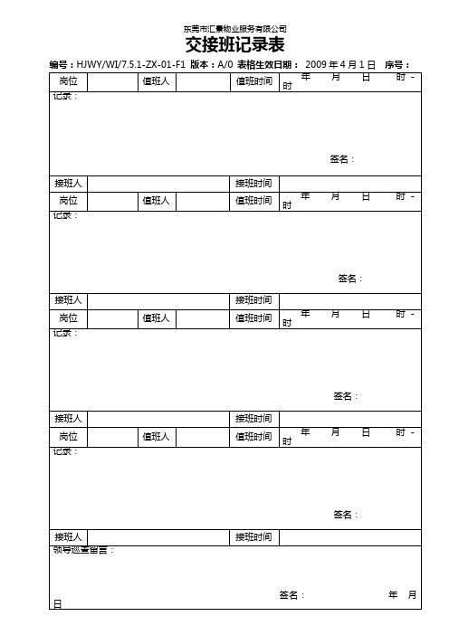 物业交接班记录怎么写(物业交接班记录怎么写模板)