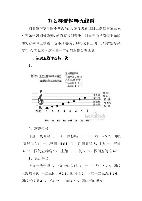 怎么样看钢琴五线谱 随着生活水平的不断提高,好多家庭都让自己家里的