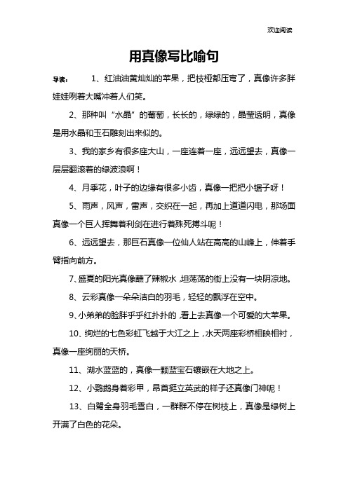 真像写一个句子 - 百度文库