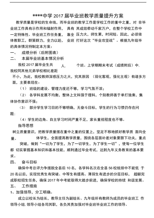 教学质量是学校的生命线,而毕业班的教学工作是学校工作的重中之重,对