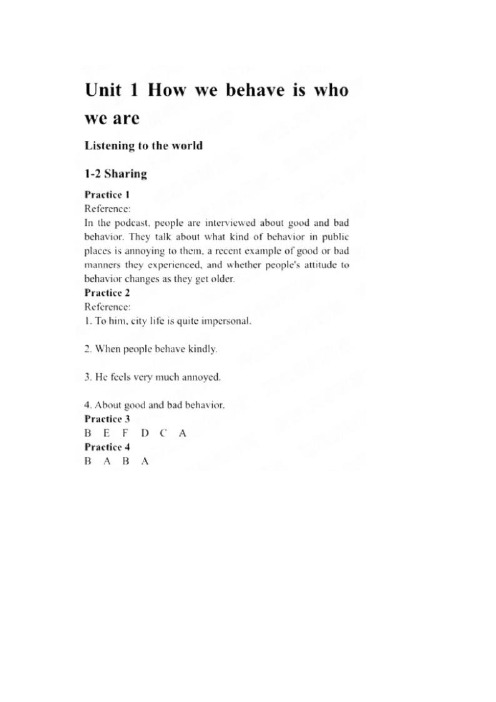 新视野大学英语4视听说教程答案第三版