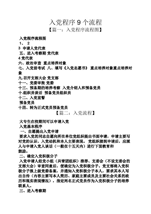 入党程序9个流程 【篇一:入党程序流程图】 入党程序流程图 1,2 3申请
