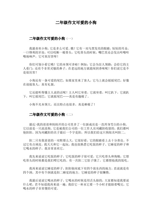 二年级作文可爱的小狗 二年级作文可爱的小狗(一) 我最喜欢小狗,它是