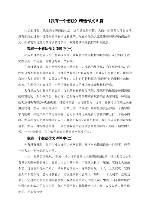 作文我有一个想法300字优秀 - 百度文库