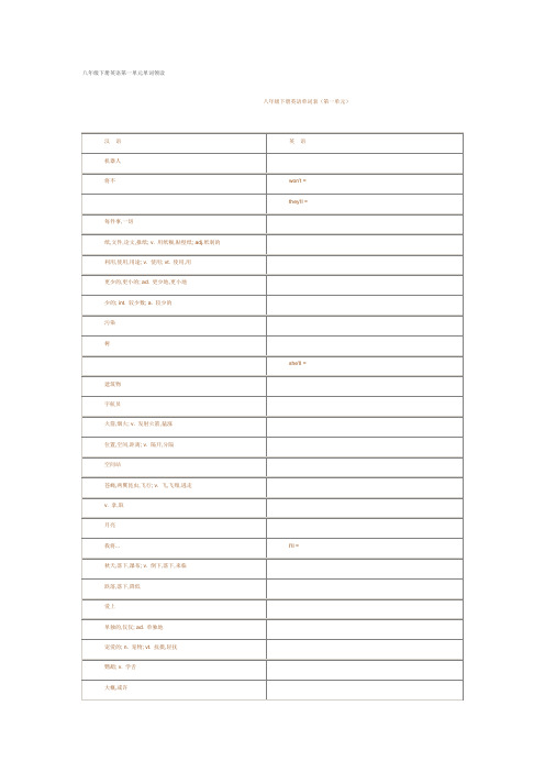 人教版八年级下册英语单词朗读