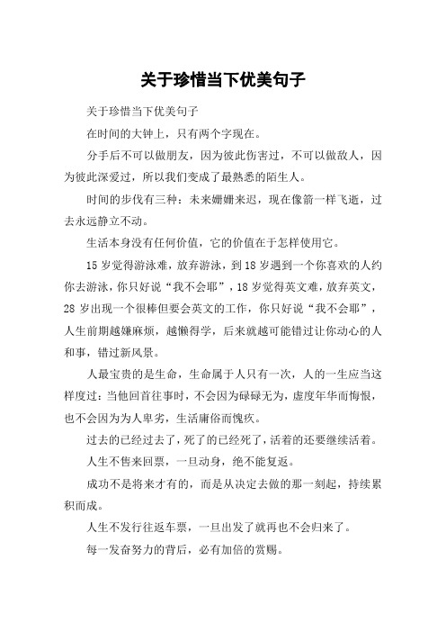 关于珍惜当下优美句子 关于珍惜当下优美句子在时间的大钟上,只有两个