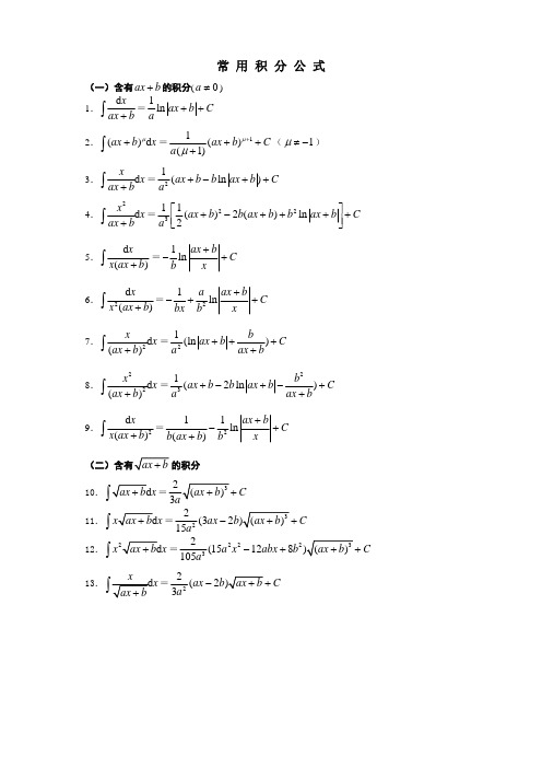 ax   b = a ln ax   b   c ∫μ dx 1 2. ( ax   b) dx = 1 ( a