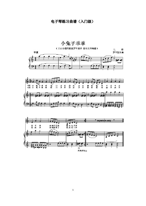 電子琴練習曲譜(入門級)