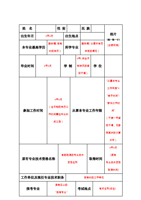 出生年月|ⅹ年ⅹ月|出生地点|本专业最高学历|据实填(报考时的学历)