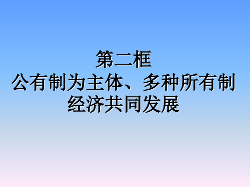 一,我国的非公有制经济 个体经济 私营经济 外资经济 1,个体经济 含义