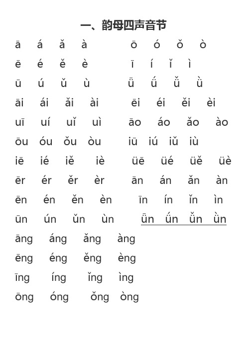 16个整体认读音节读法 - 百度文库