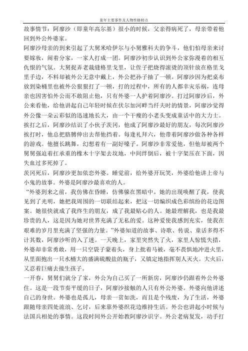 故事情节:阿廖沙(即童年高尔基)很小的时候,父亲得病死了,母亲带着他